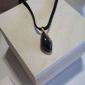Blue Tiger's Eye Stone Necklace